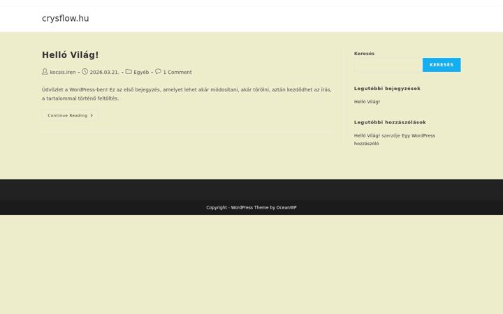 Screenshot of crysflow.hu