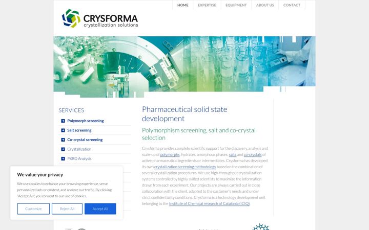 Screenshot of crysforma.com