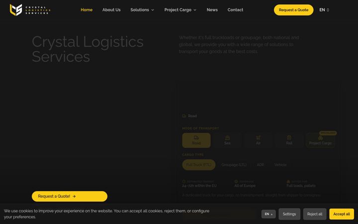 Capture d'écran de crystal-logistics-services.com
