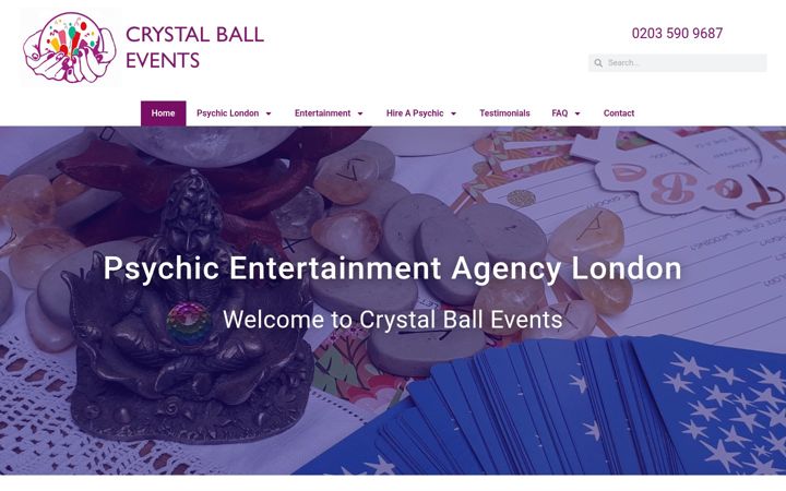 Screenshot of crystalballevents.co.uk
