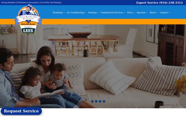 Screenshot of crystalblueplumbing.com