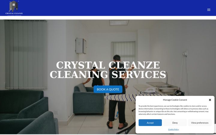 Skærmbillede af crystalcleanzegroup.co.uk
