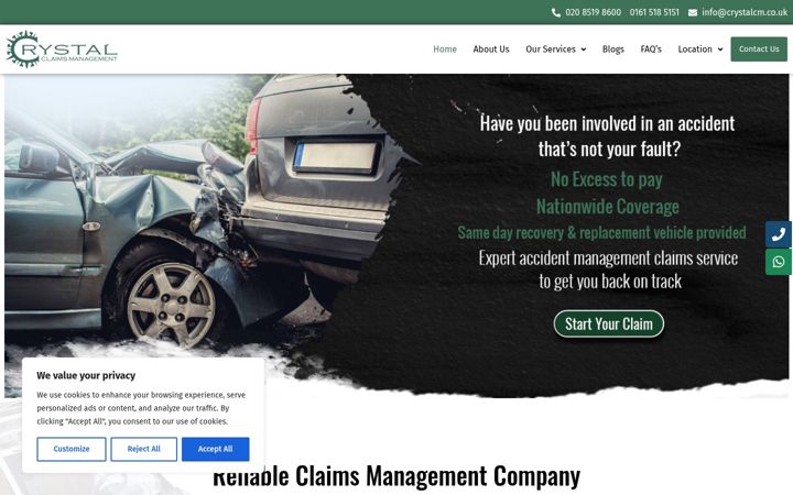 Screenshot of crystalcm.co.uk