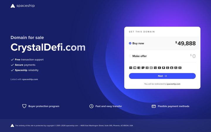 Screenshot of crystaldefi.com