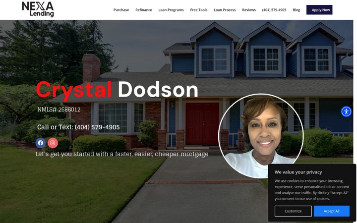 Screenshot of crystaldodson.com