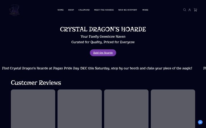 Screenshot of crystaldragonshoarde.com