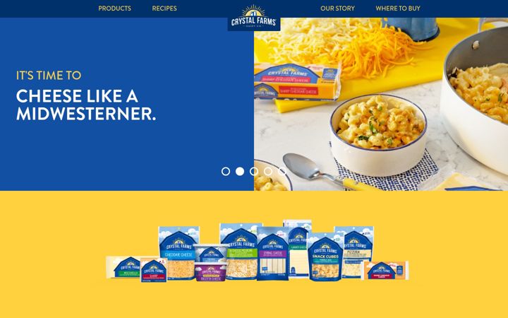 Screenshot of crystalfarmscheese.com