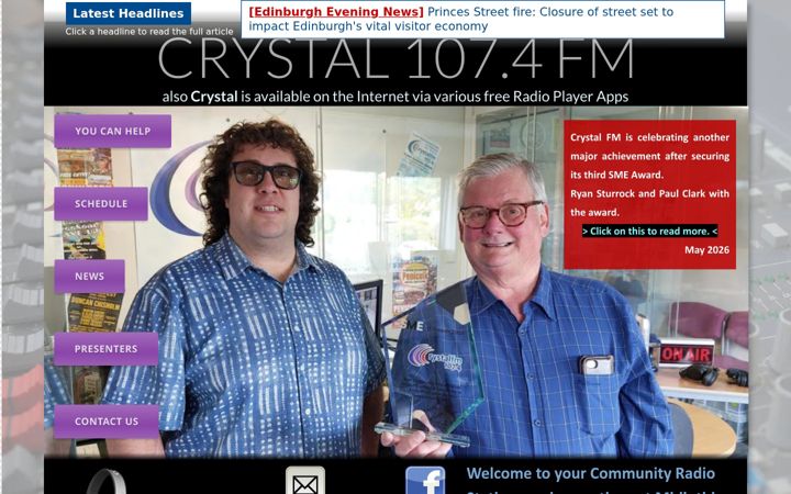 Screenshot of crystalfm.co.uk