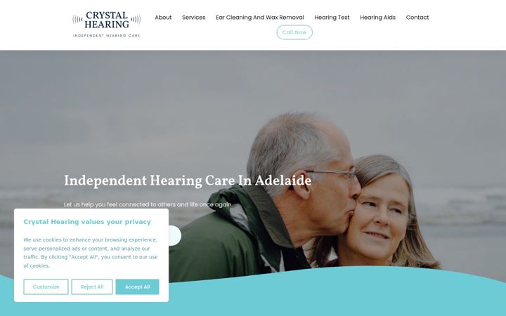 Ekraanipilt saidist crystalhearing.com.au