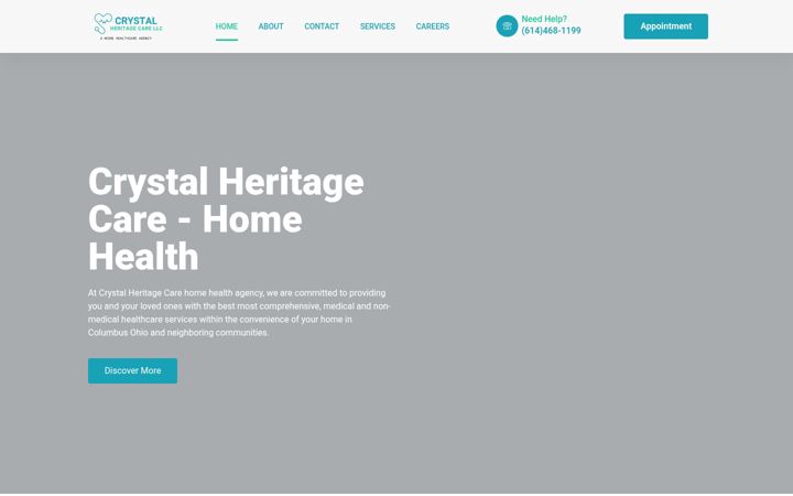 Screenshot of crystalheritagehomehealth.com