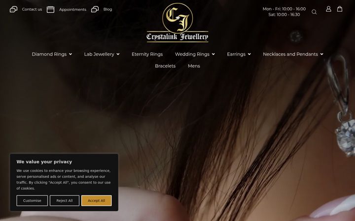 Skærmbillede af crystalink.co.uk