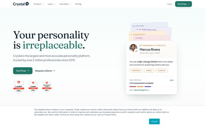 Screenshot of crystalknows.com