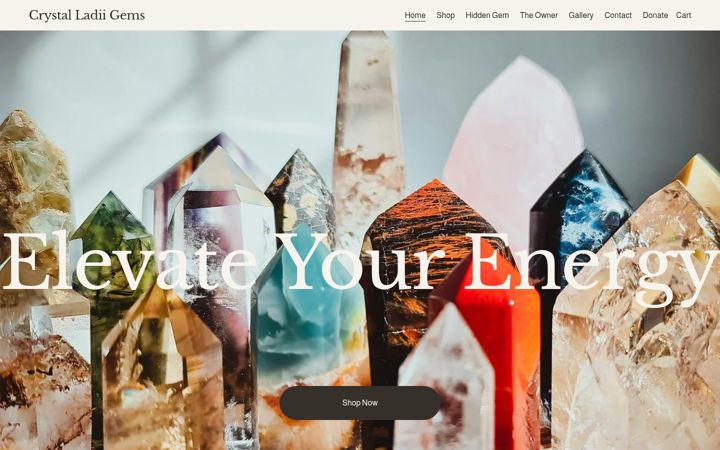 Screenshot of crystalladiigems.com