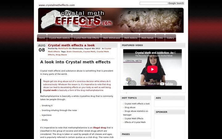 Screenshot of crystalmetheffects.com