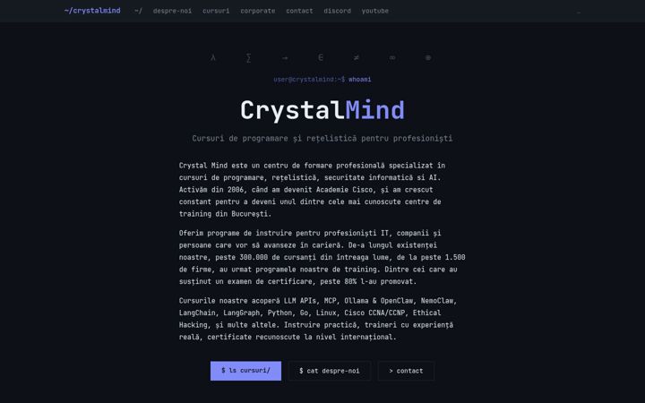 Screenshot of crystalmind.ro