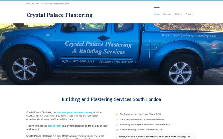 Skærmbillede af crystalpalaceplasterer.co.uk
