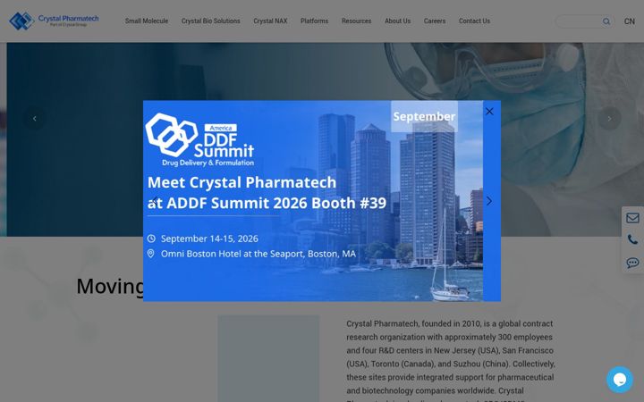Screenshot of crystalpharmatech.com