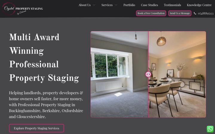 Екранна снимка на crystalpropertystaging.co.uk