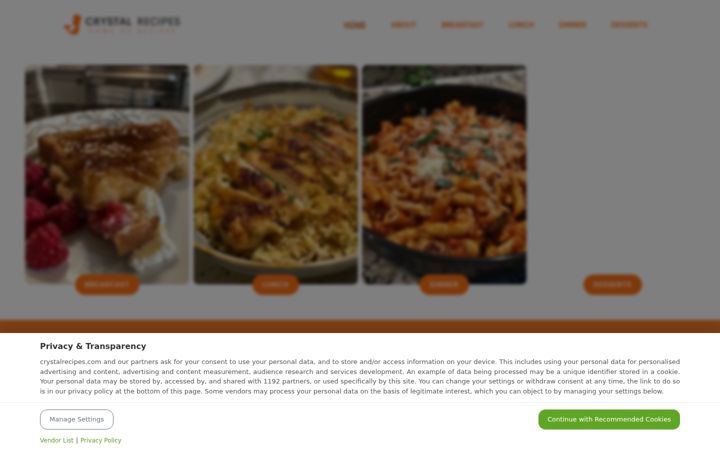 Screenshot of crystalrecipes.com