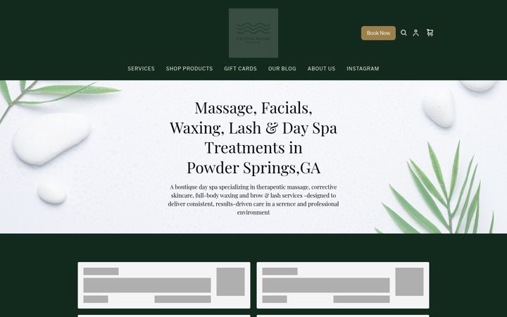 Snímek obrazovky crystalriversspa.com
