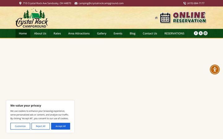 Screenshot of crystalrockcampground.com