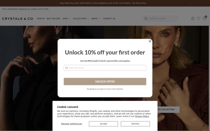 Screenshot of crystalsandco.com
