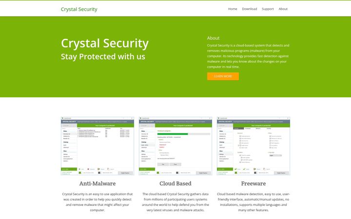Екранна снимка на crystalsecurity.eu
