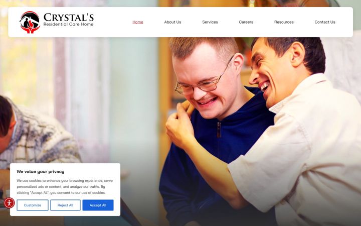 Screenshot of crystalsresidentialcare.com
