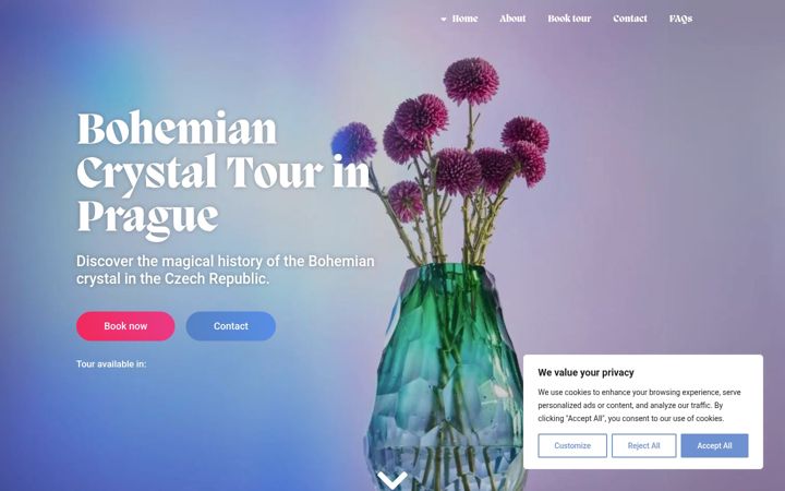 Екранна снимка на crystaltour.cz