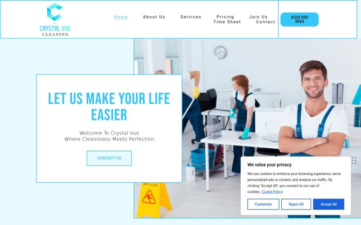 Screenshot of crystalvue.co.uk