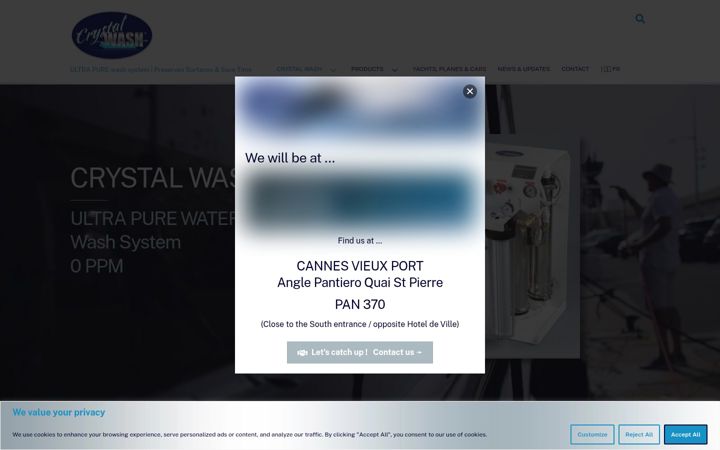 Ekrānuzņēmums no crystalwash.fr