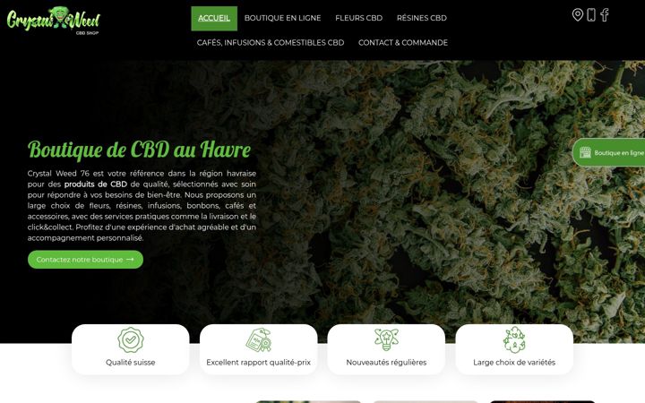 Ekrānuzņēmums no crystalweed76.fr