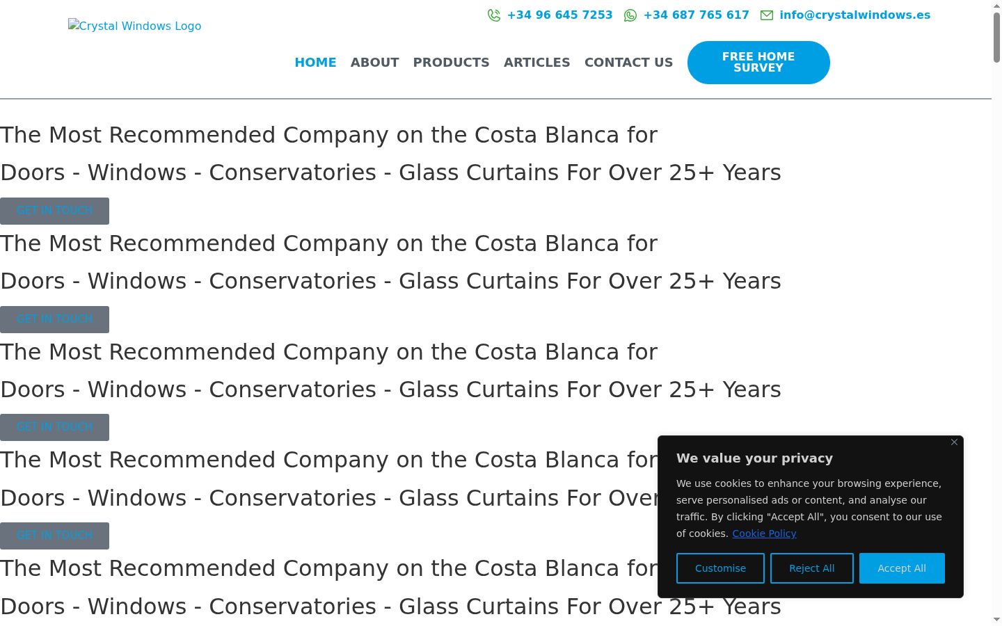 Screenshot del banner di consenso mostrato prima di qualsiasi interazione