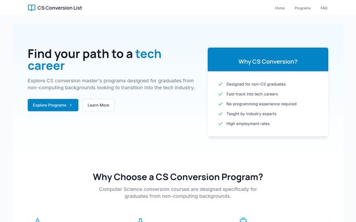 Screenshot of cs-conversion-list.com