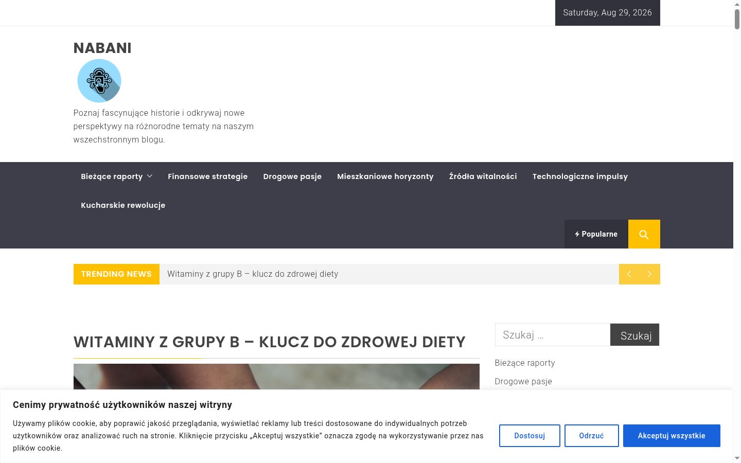 Screenshot del banner di consenso mostrato prima di qualsiasi interazione