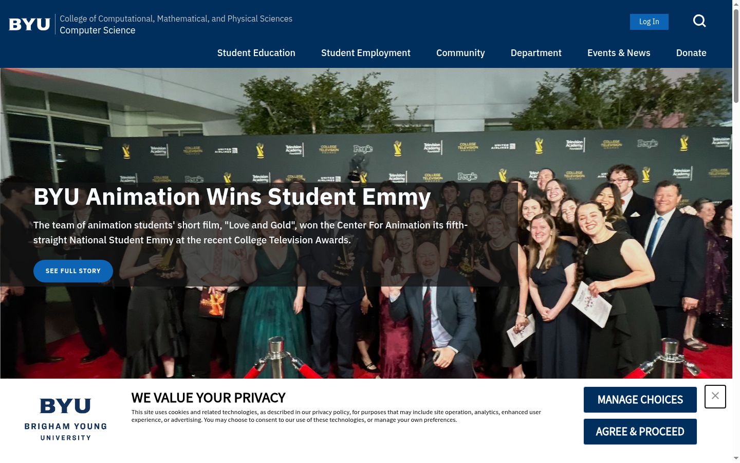Screenshot des Einwilligungsbanners vor jeglicher Interaktion