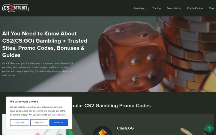 Screenshot of cs2bets.net