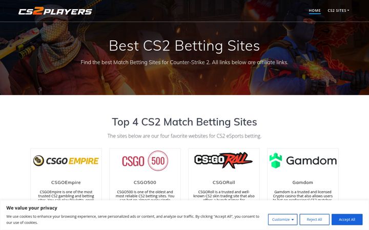 Screenshot of cs2players.com