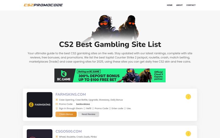 Screenshot of cs2promocode.com