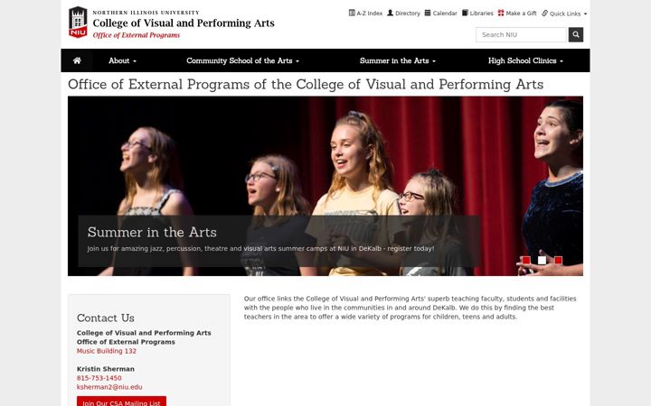 Screenshot of csa.niu.edu