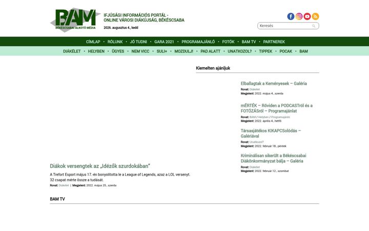 Screenshot του csabaidiakujsag.hu