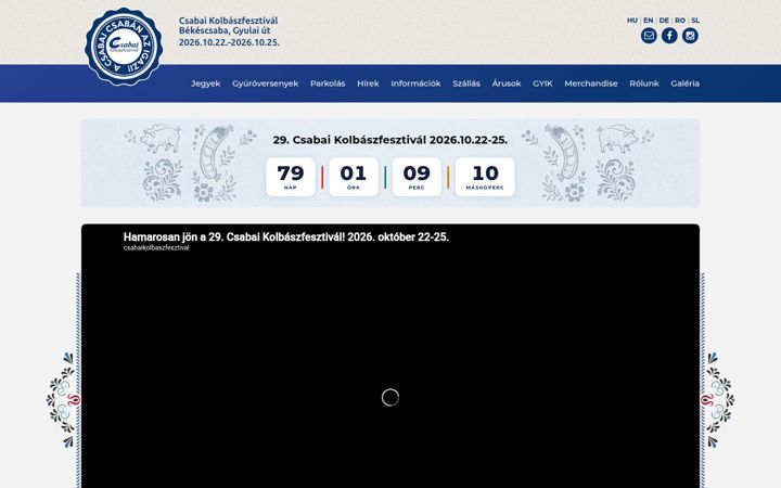 Screenshot του csabaikolbaszfesztival.hu