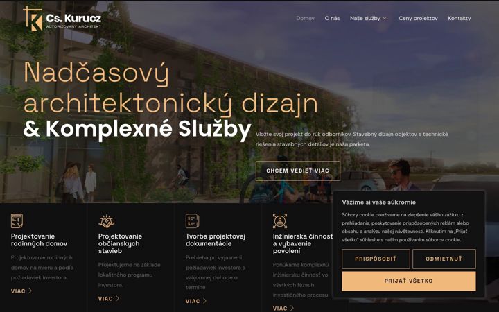 Screenshot of csabakuruczarchitekt.sk