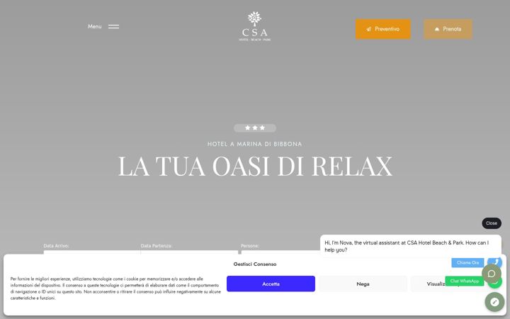 Screenshot of csahotel.it