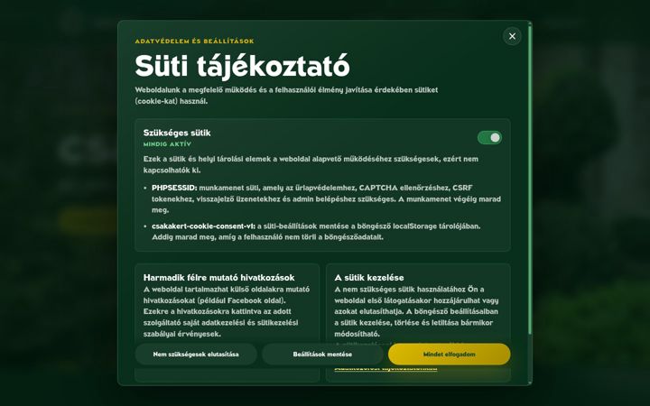 Screenshot του csakakert.hu