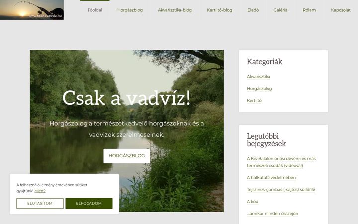 Screenshot του csakavadviz.hu