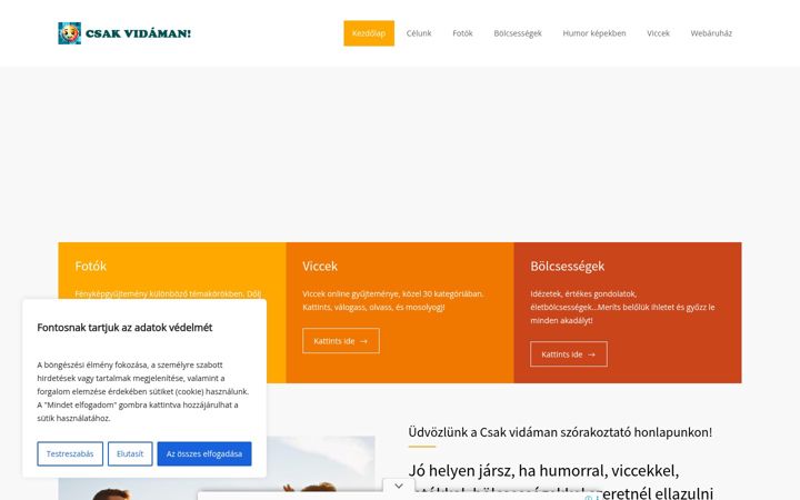 Screenshot του csakvidaman.hu