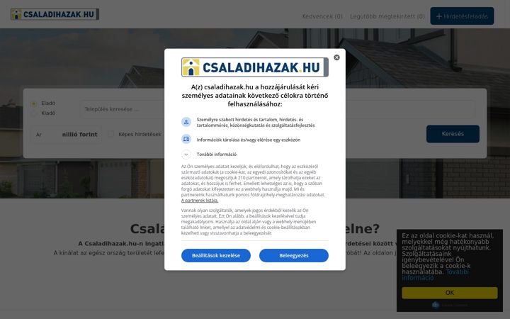 Screenshot του csaladihazak.hu