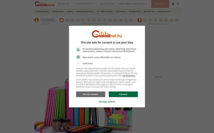 Képernyőkép: csaladinet.hu