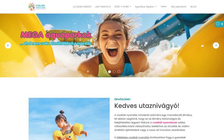 Screenshot του csaladinyaralasok.hu